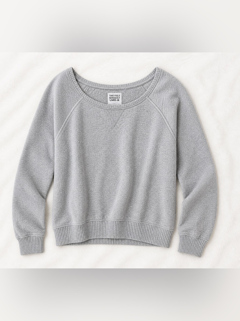 American Eagle Seriously Lived-In Gray Pullover Sweatshirt Women Small Cozy